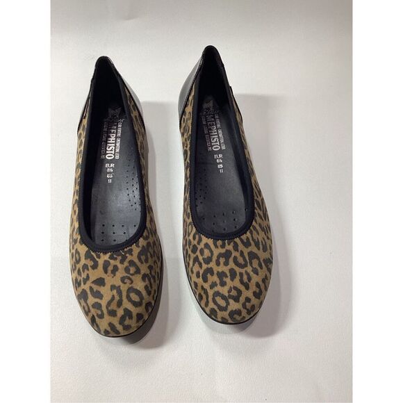 Mephisto Emilie Animal Print Ballet Flats Dark Brown Leather Comfort Size 11 - Picture 2 of 16